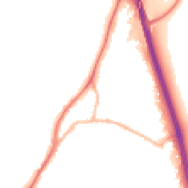Night-time road noise heatmap for GU19 5AR