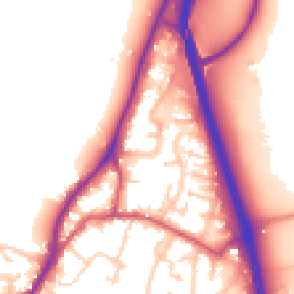 Daytime road noise heatmap for GU19 5AS