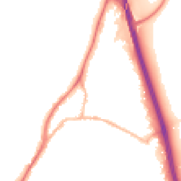 Night-time road noise heatmap for GU19 5AT
