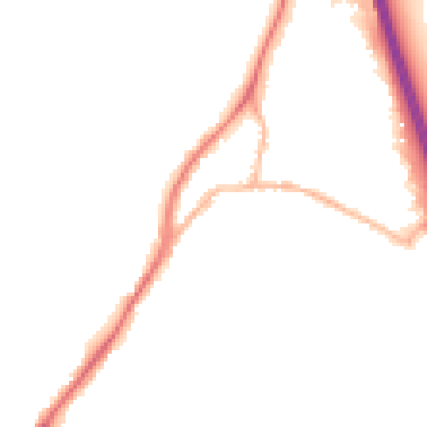 Night-time road noise heatmap for GU19 5BA