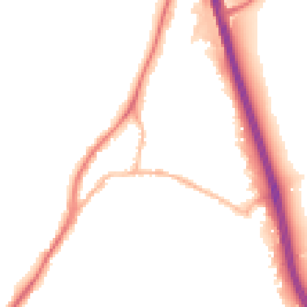 Night-time road noise heatmap for GU19 5BE
