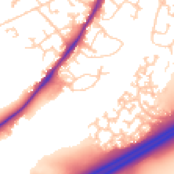 Daytime road noise heatmap for GU19 5DW