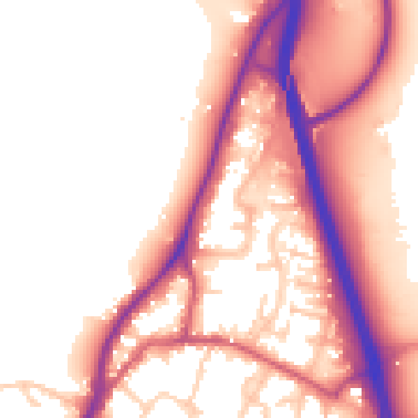 Daytime road noise heatmap for GU19 5FJ