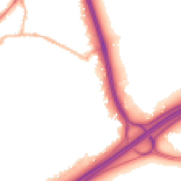 Night-time road noise heatmap for GU19 5FQ