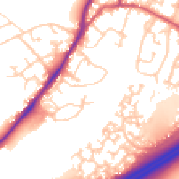 Daytime road noise heatmap for GU19 5FT