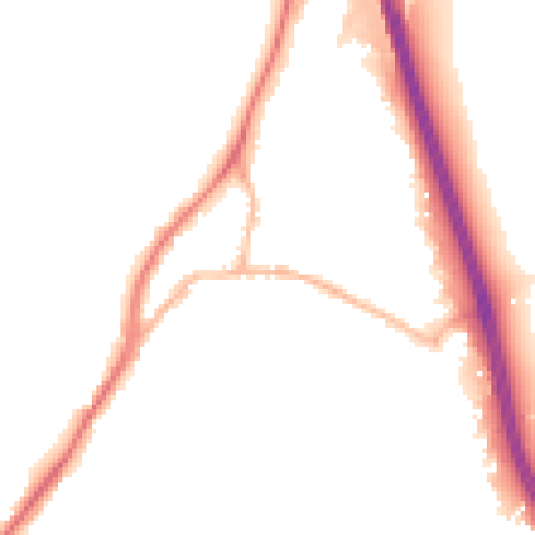 Night-time road noise heatmap for GU19 5JJ