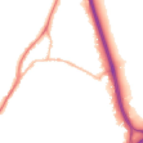 Night-time road noise heatmap for GU19 5JP