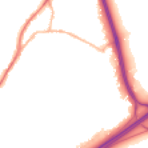 Night-time road noise heatmap for GU19 5JS