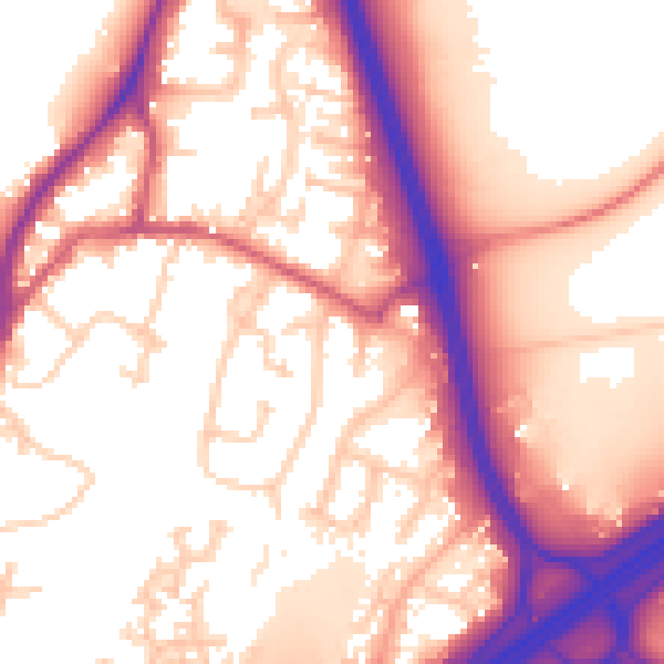 Daytime road noise heatmap for GU19 5JU