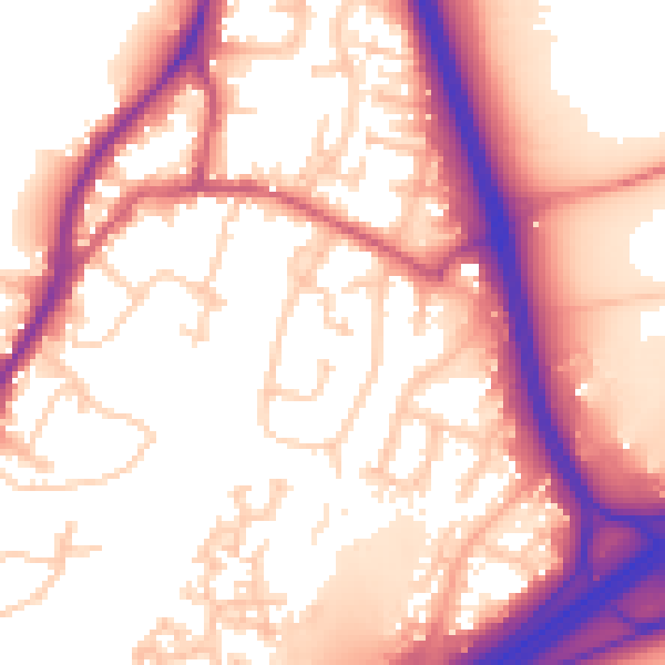 Daytime road noise heatmap for GU19 5LJ