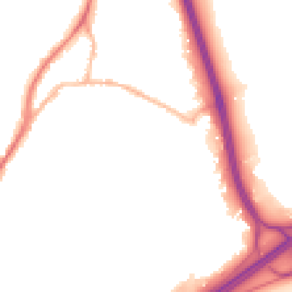 Night-time road noise heatmap for GU19 5LJ