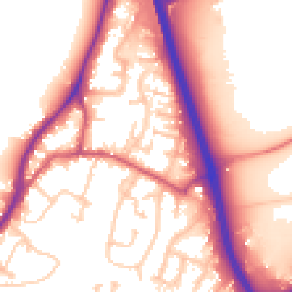 Daytime road noise heatmap for GU19 5LP