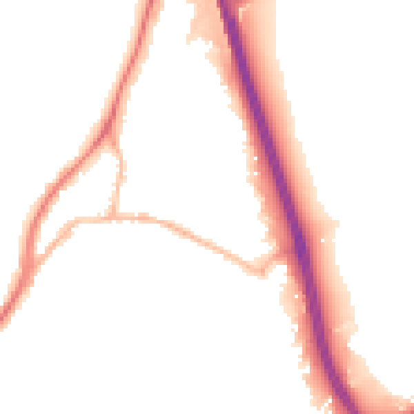 Night-time road noise heatmap for GU19 5LP