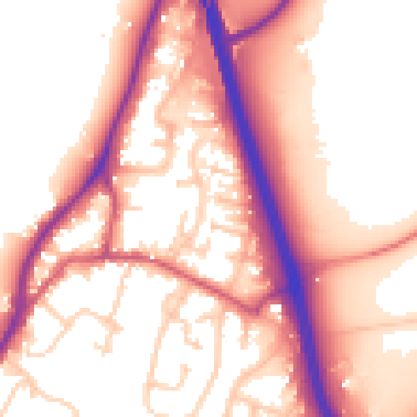 Daytime road noise heatmap for GU19 5LR