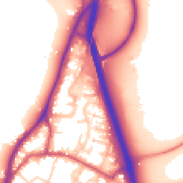 Daytime road noise heatmap for GU19 5LX