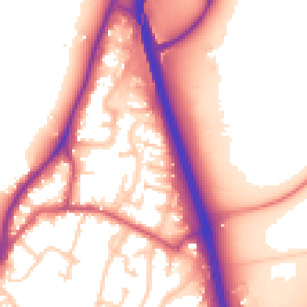 Daytime road noise heatmap for GU19 5LZ