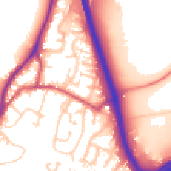 Daytime road noise heatmap for GU19 5ND