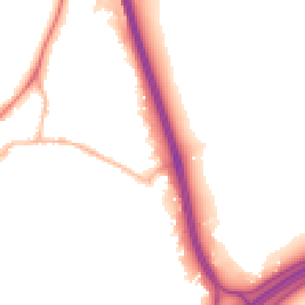 Night-time road noise heatmap for GU19 5NE
