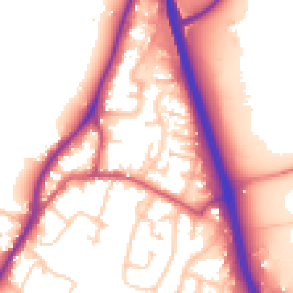 Daytime road noise heatmap for GU19 5NU