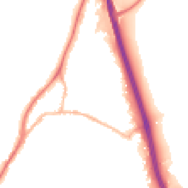 Night-time road noise heatmap for GU19 5NU