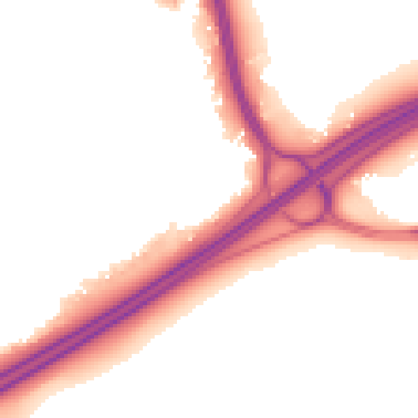 Night-time road noise heatmap for GU19 5QF