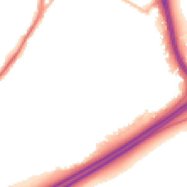 Night-time road noise heatmap for GU19 5RF