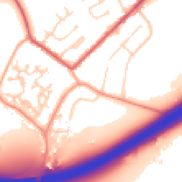 Daytime road noise heatmap for GU20 6AH