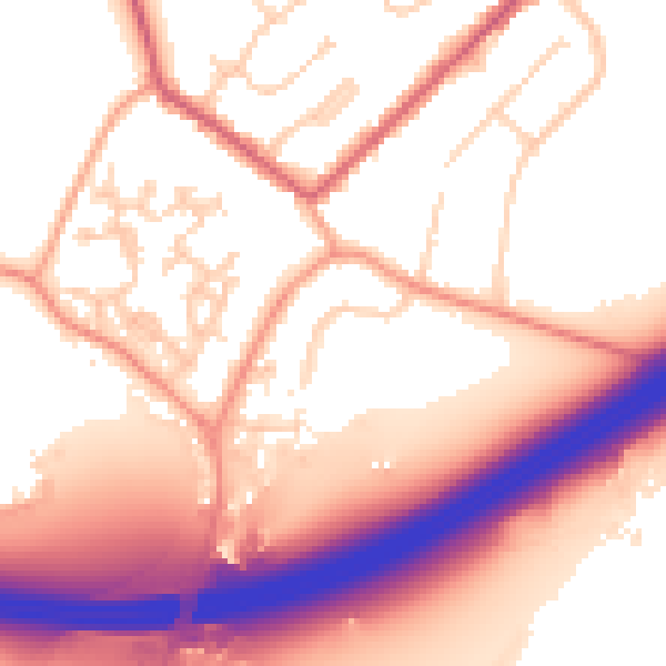 Daytime road noise heatmap for GU20 6AJ