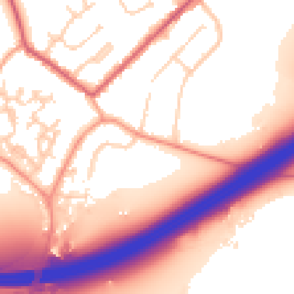 Daytime road noise heatmap for GU20 6AP