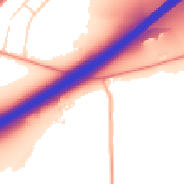 Daytime road noise heatmap for GU20 6AT