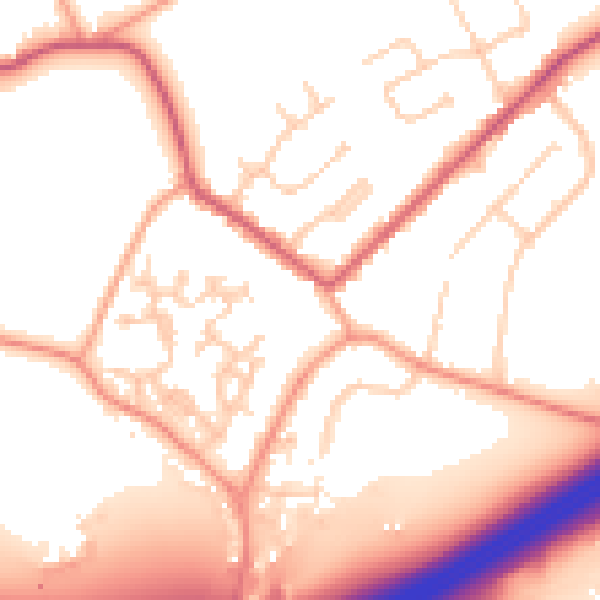 Daytime road noise heatmap for GU20 6AX