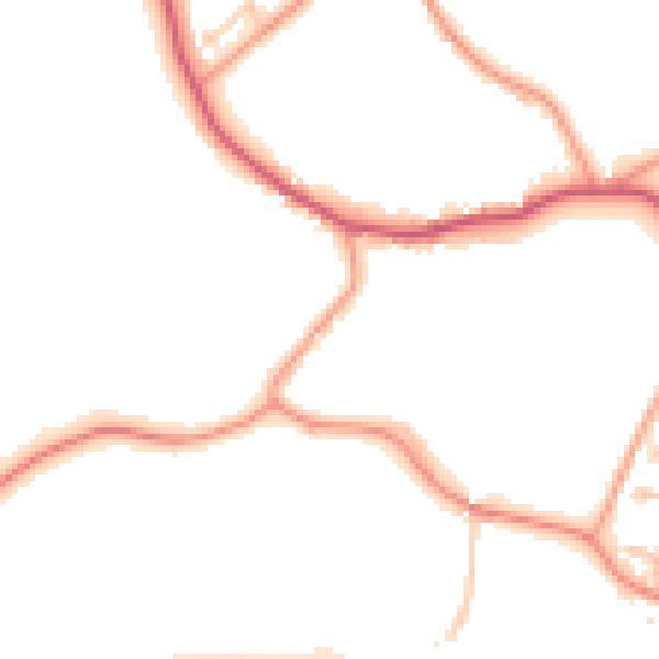 Daytime road noise heatmap for GU20 6BH