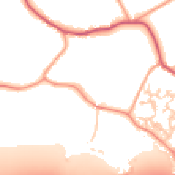 Daytime road noise heatmap for GU20 6BL