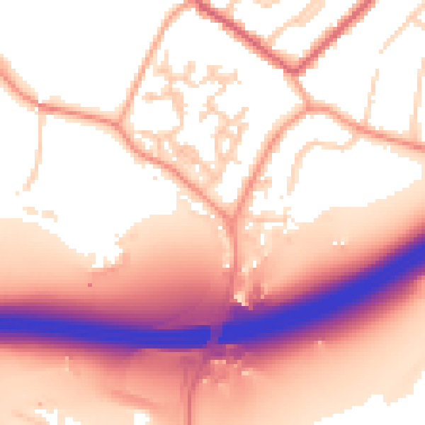 Daytime road noise heatmap for GU20 6BT