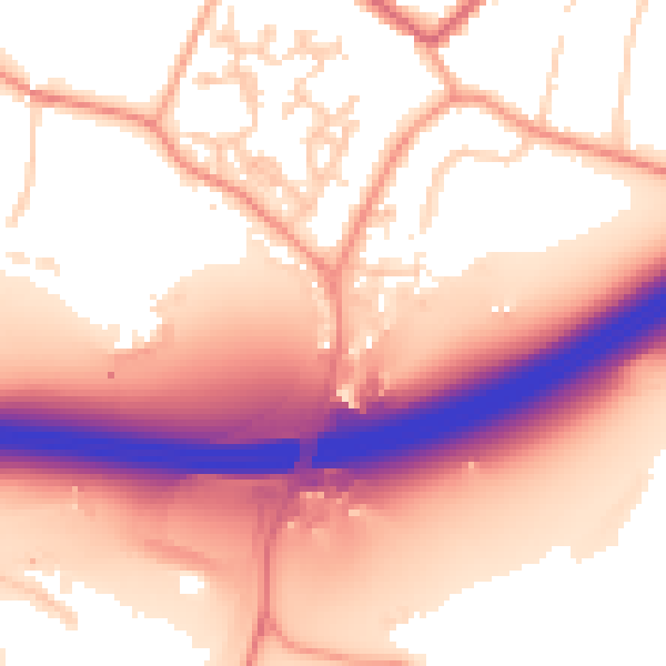 Daytime road noise heatmap for GU20 6BU