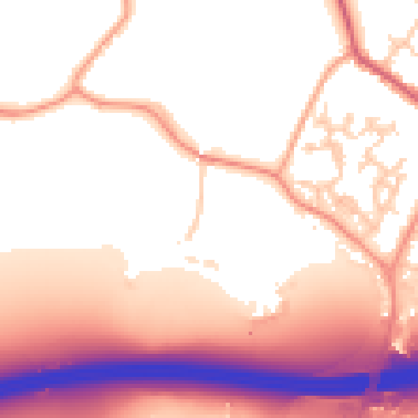 Daytime road noise heatmap for GU20 6BW