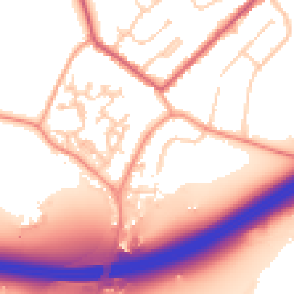 Daytime road noise heatmap for GU20 6DD