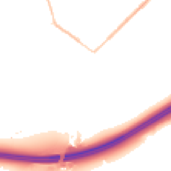Night-time road noise heatmap for GU20 6DD