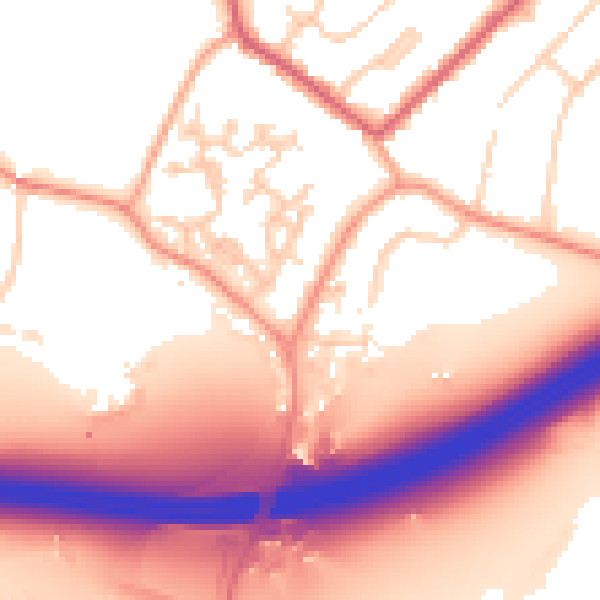 Daytime road noise heatmap for GU20 6DG