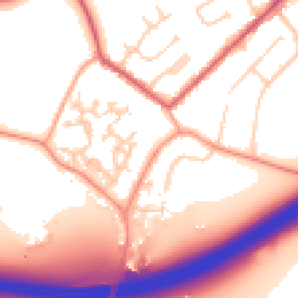 Daytime road noise heatmap for GU20 6DH