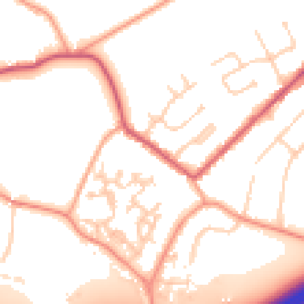 Daytime road noise heatmap for GU20 6DL
