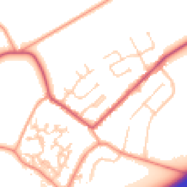 Daytime road noise heatmap for GU20 6DP