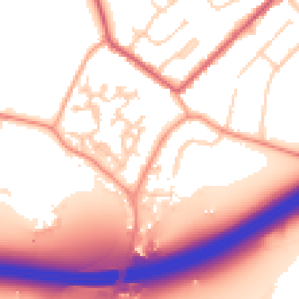 Daytime road noise heatmap for GU20 6DQ