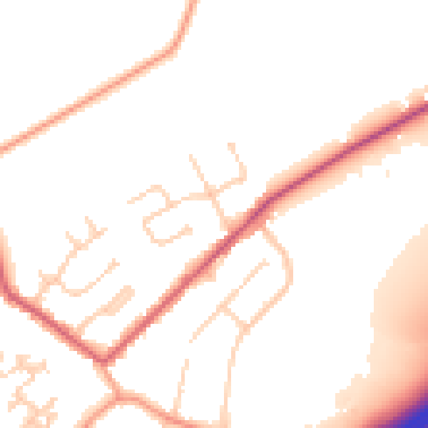 Daytime road noise heatmap for GU20 6HR