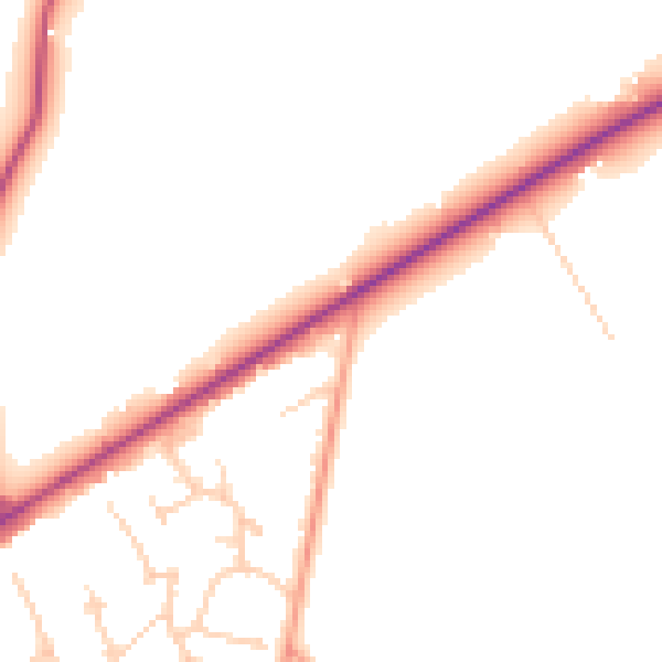 Daytime road noise heatmap for GU20 6LN