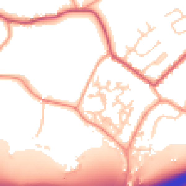 Daytime road noise heatmap for GU20 6QG