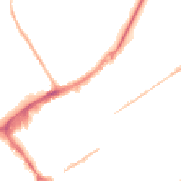 Night-time road noise heatmap for GU21 6AG