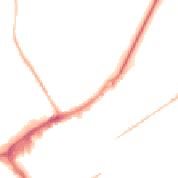 Night-time road noise heatmap for GU21 6AL