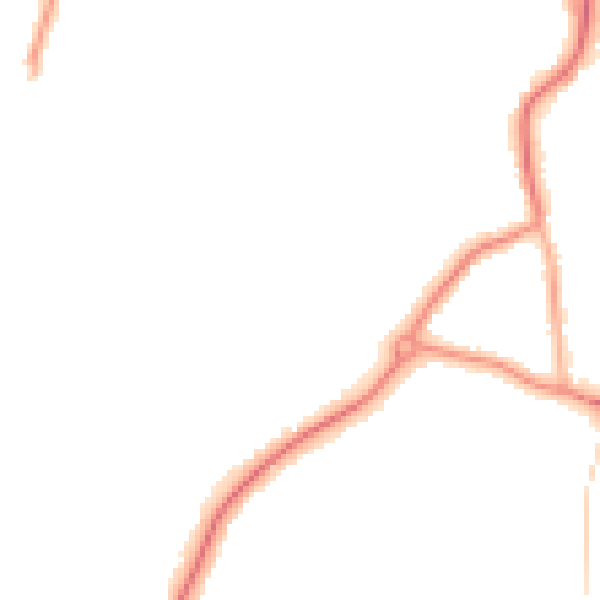Night-time road noise heatmap for GU22 0AB