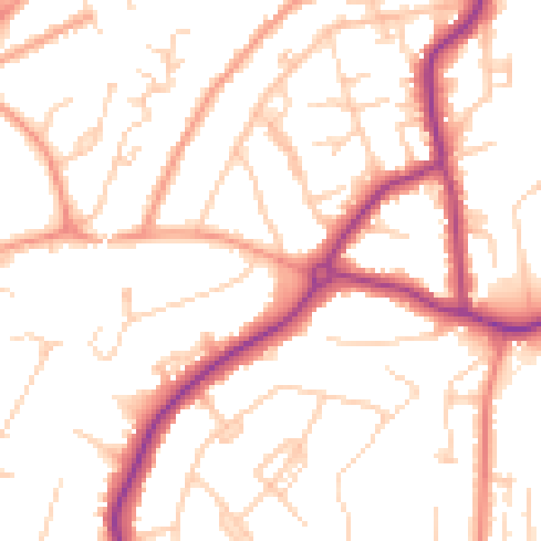 Daytime road noise heatmap for GU22 0AG
